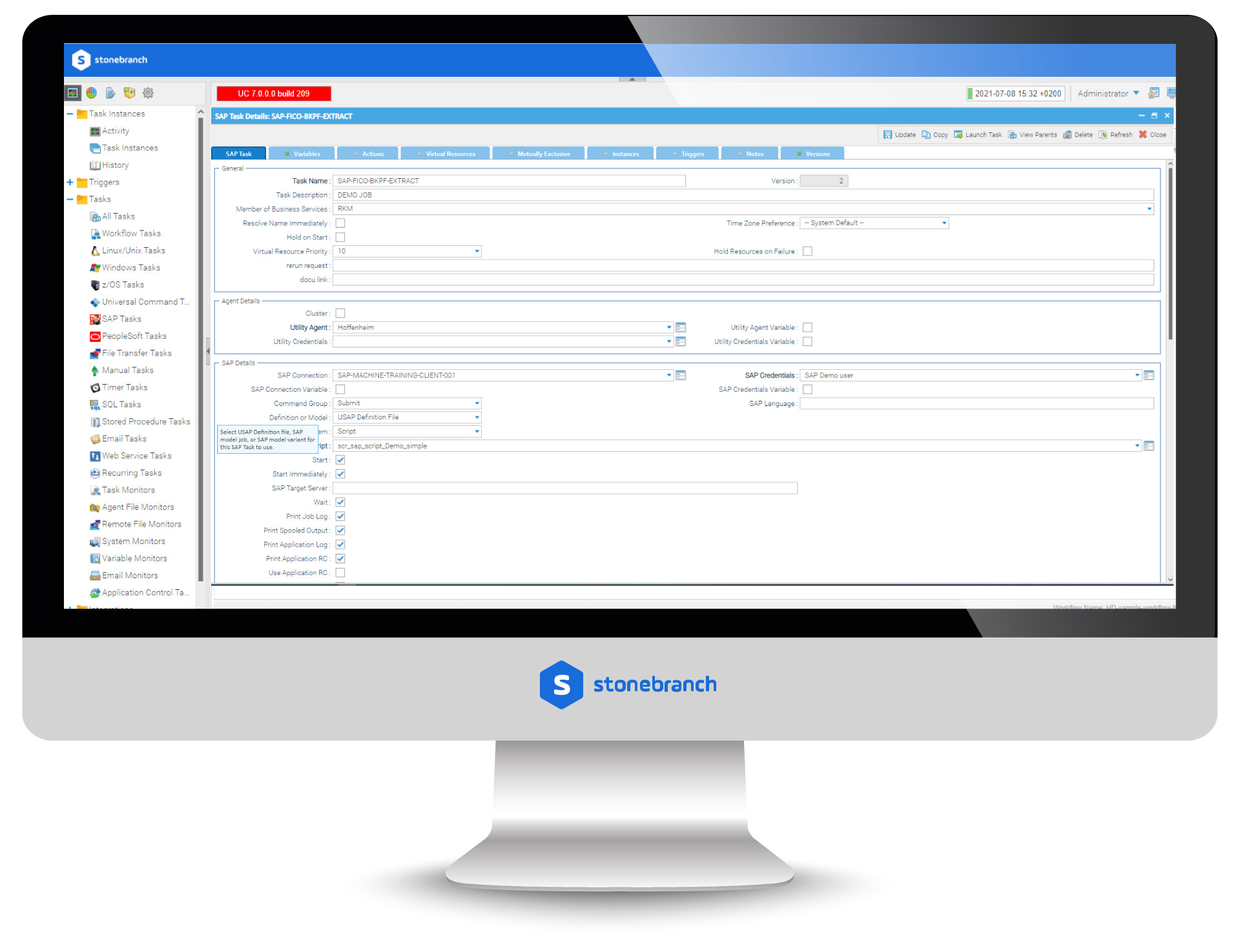 Stonebranch UAC Screenshot